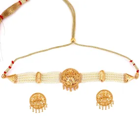 Gardenia White Beads Choker Set