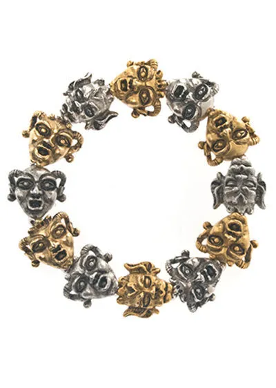 Gargoyles Gold and Silver Tone Stretch Bracelet