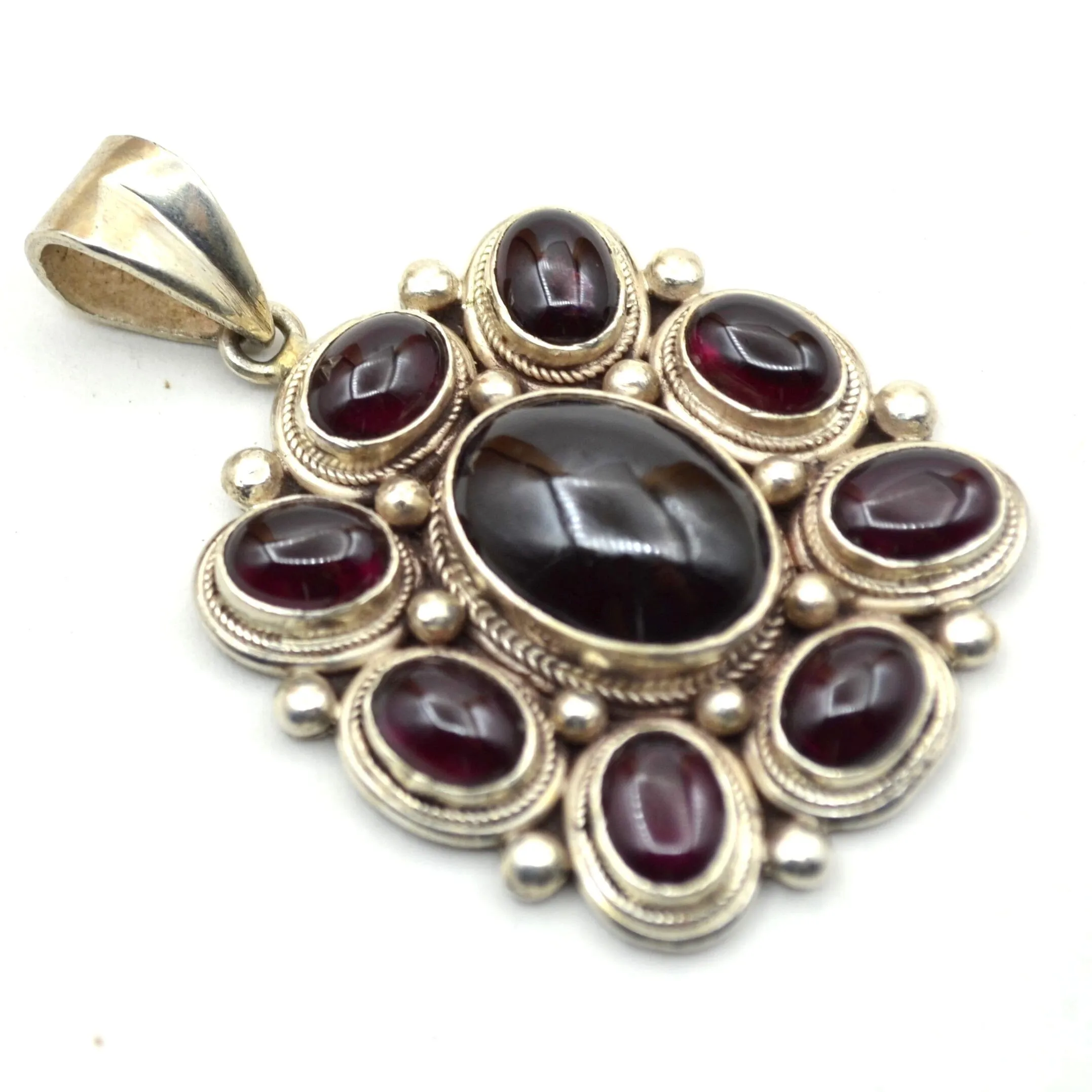 Garnet Beauty Silver Pendant