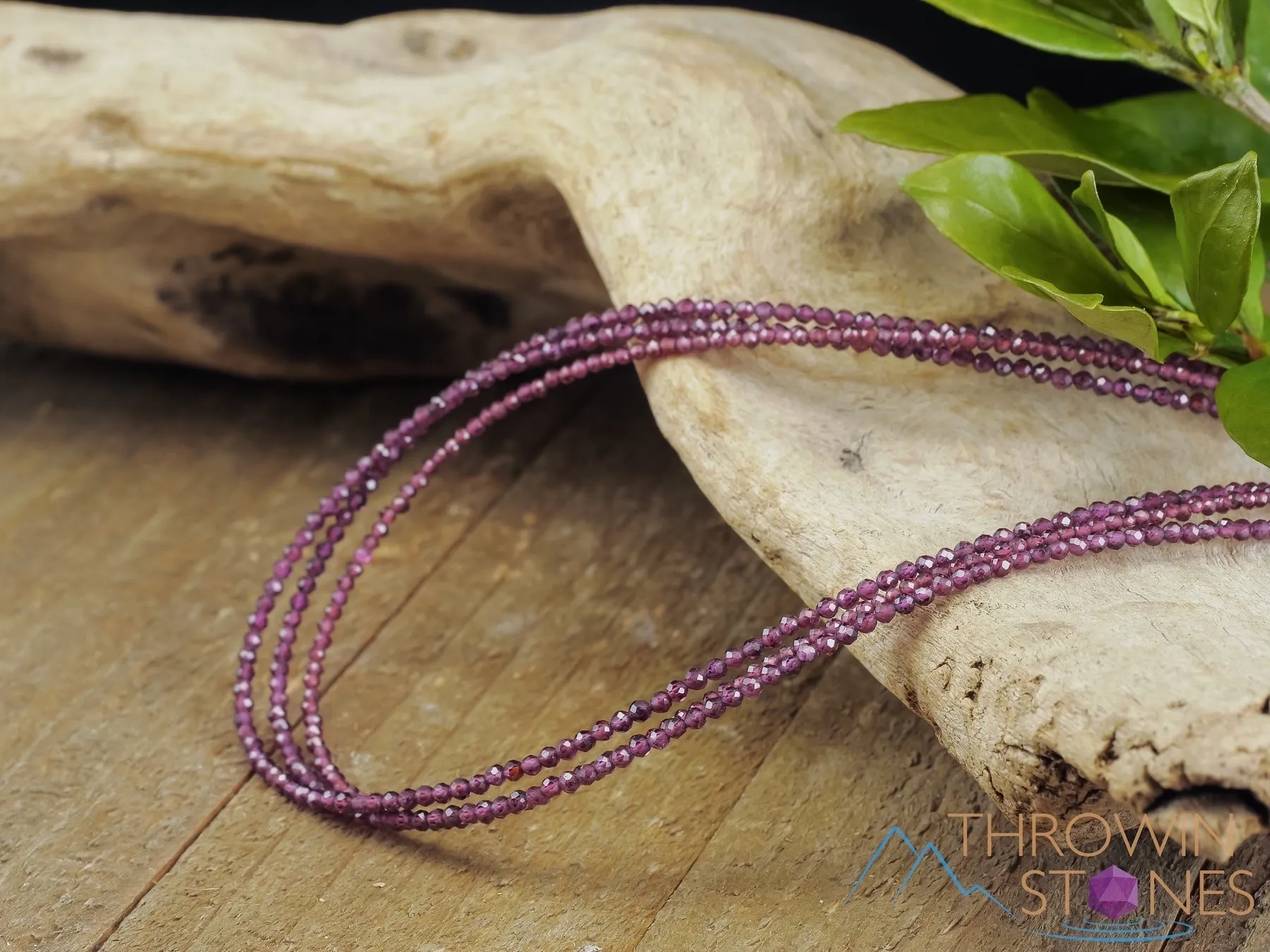 GARNET Crystal Necklace, Choker - Faceted Seed Beads - Dainty Crystal Necklace, Beaded Necklace, Birthstone Necklace, Jewelry, E1580