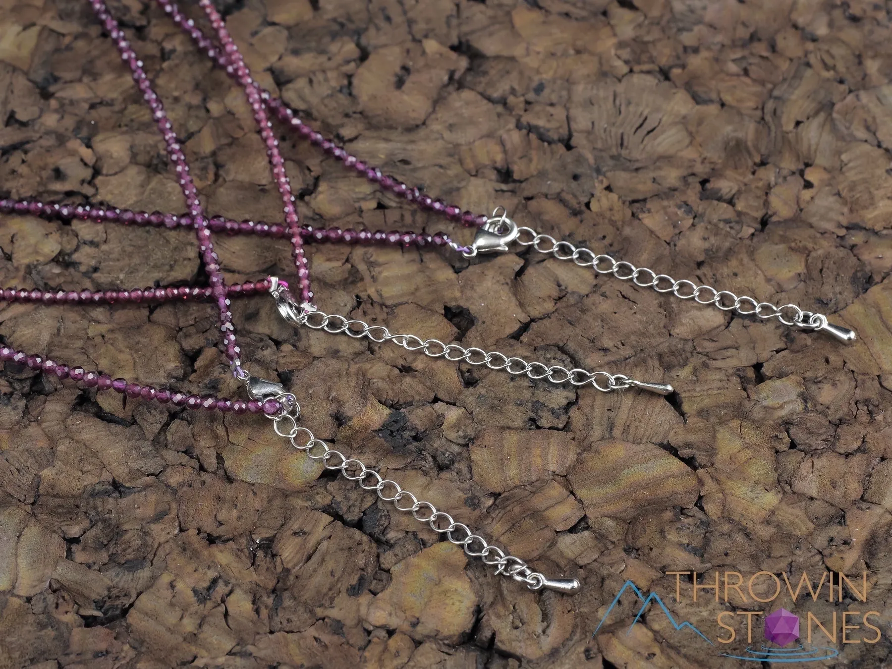 GARNET Crystal Necklace, Choker - Faceted Seed Beads - Dainty Crystal Necklace, Beaded Necklace, Birthstone Necklace, Jewelry, E1580