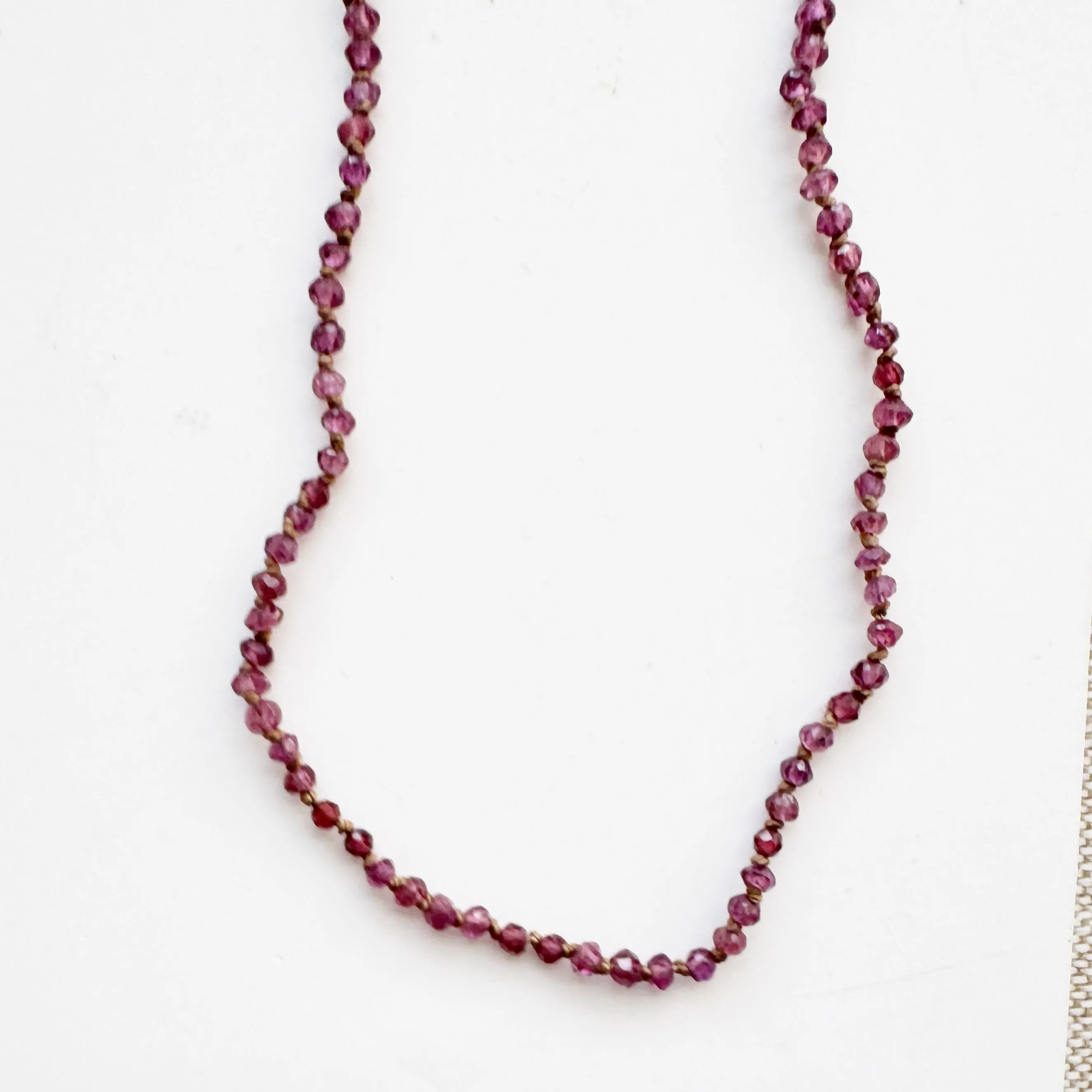 Garnet Knotted Necklace