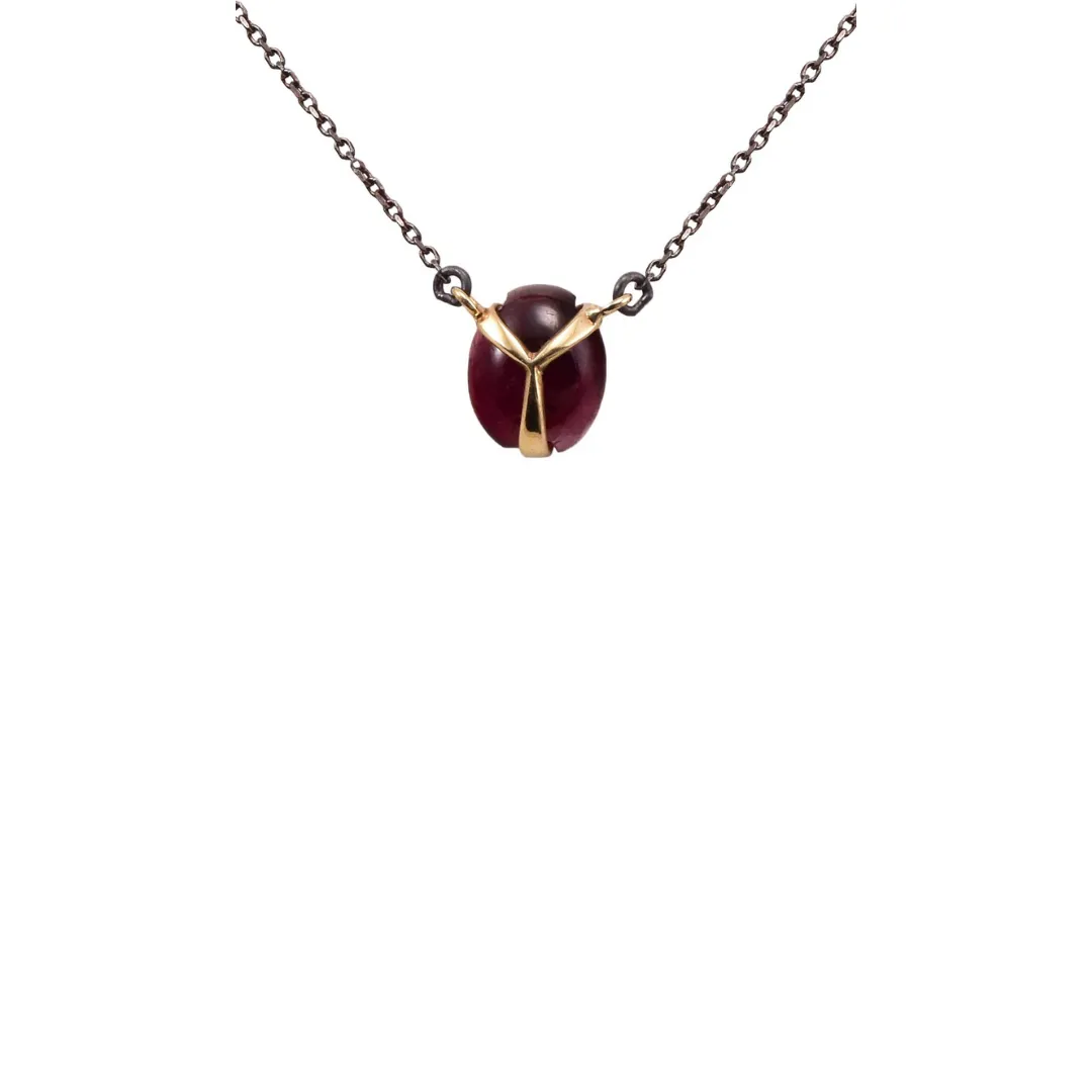 Garnet Scarab Necklace