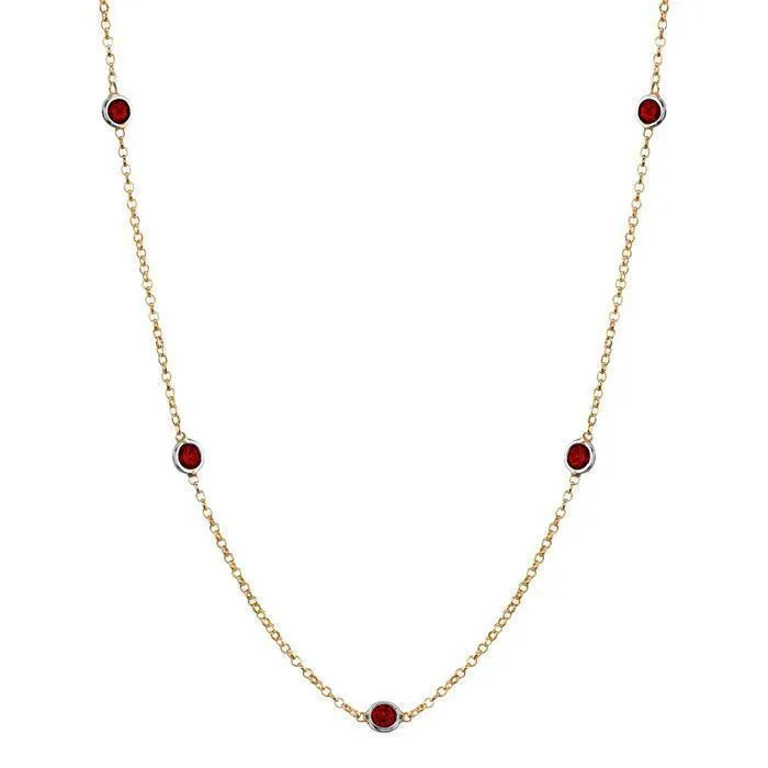 Garnet Station Necklace