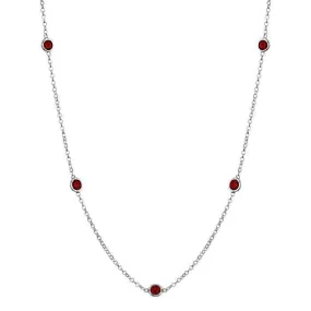 Garnet Station Necklace