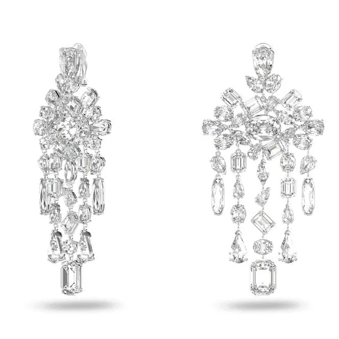 Gema Drop Chandelier White Rhodium Plated Earrings 5639329