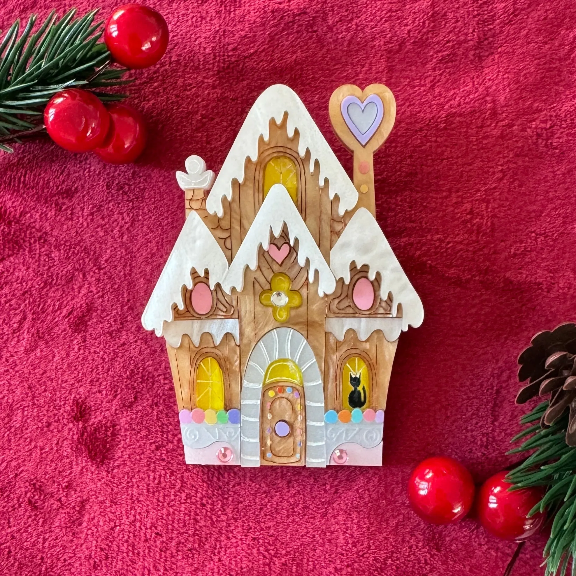 Gingerbread house 2023 - brooch - Set of 2