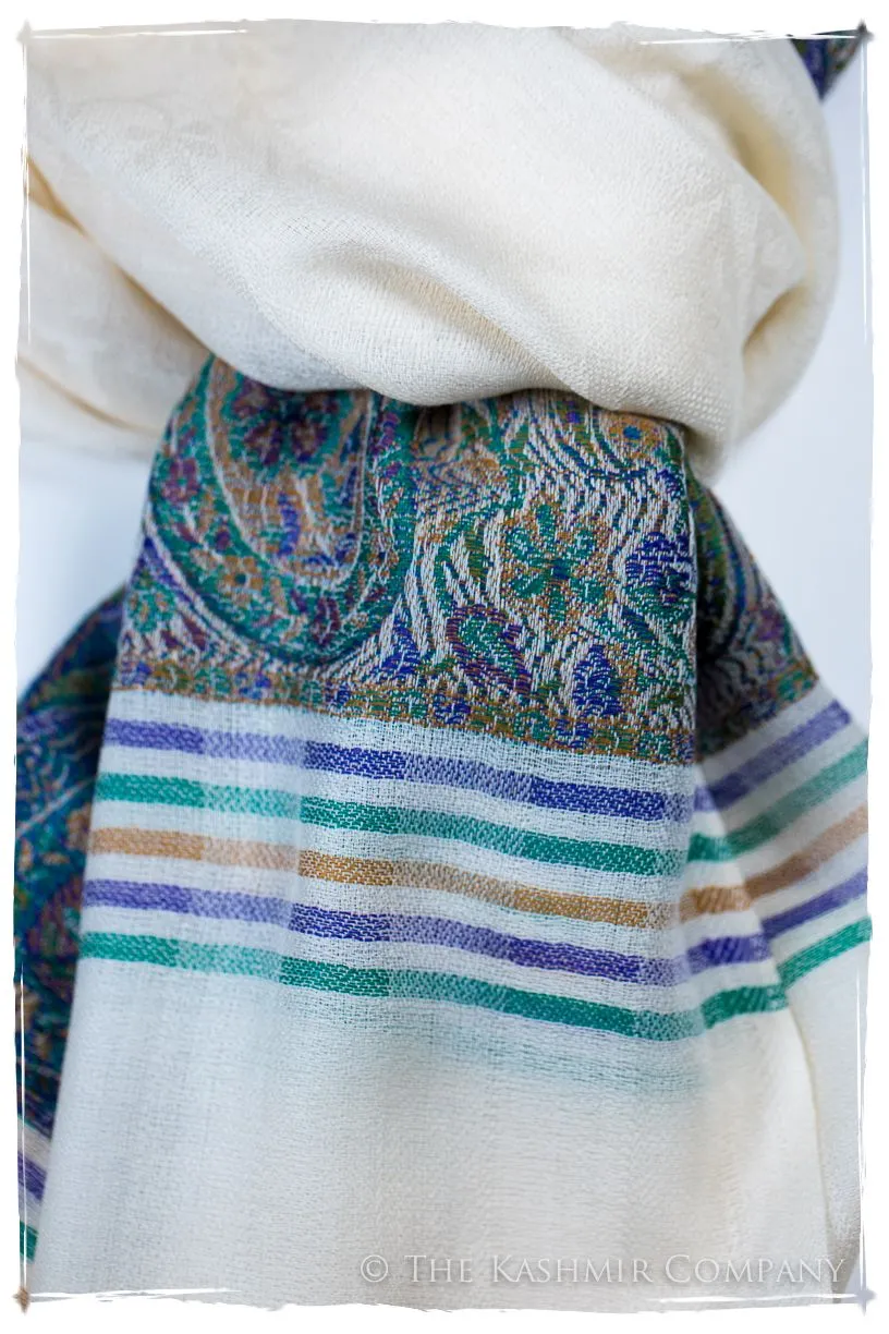 Giovanna Frontière Ivory Kashmir Wool Scarf