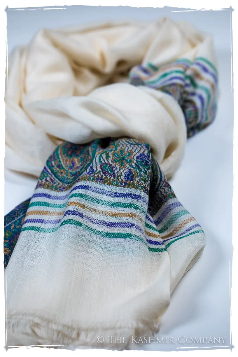 Giovanna Frontière Ivory Kashmir Wool Scarf