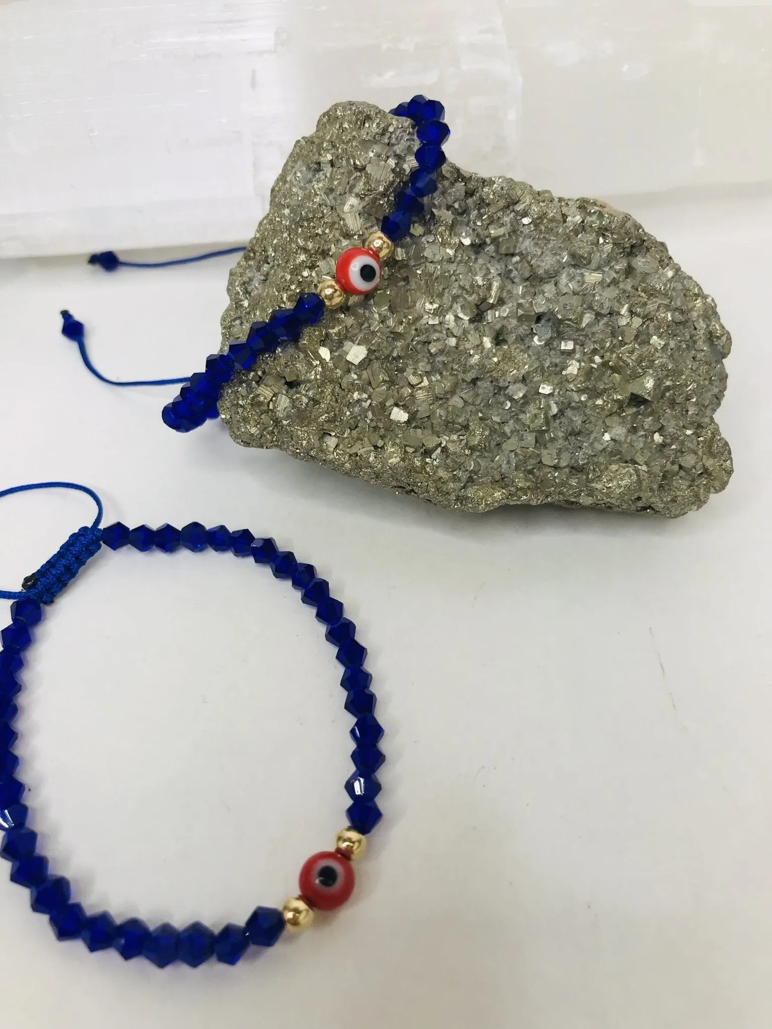 Glass Red Evil Eye String Bracelet Men or Woman Block Negative Energy  Black String Macrame Adjustable  Good luck Bracelet Evil Eye Protection