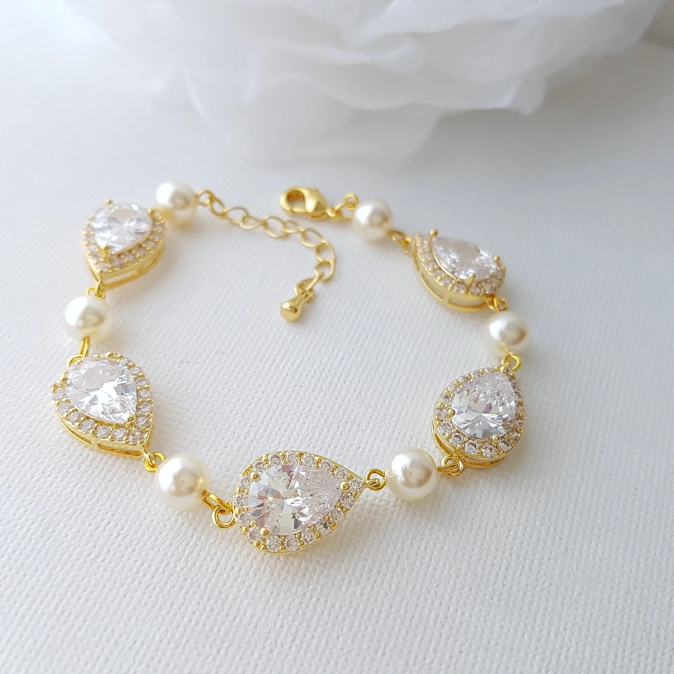 Gold and Pearl Bracelet-Emma