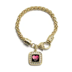 Gold Aunt Square Charm Braided Bracelet