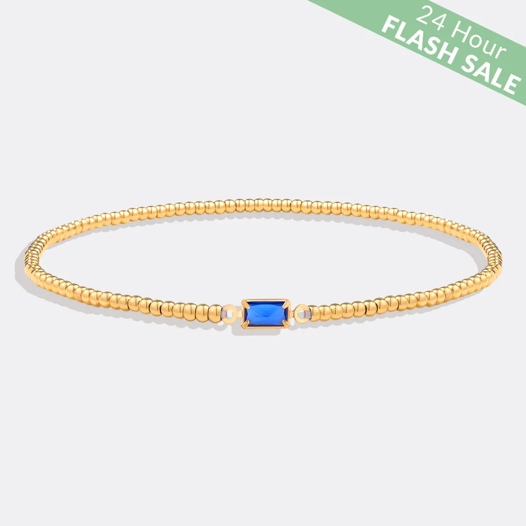 Gold Beaded Birthstone Bracelet