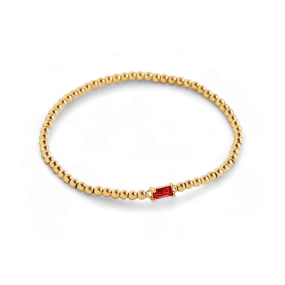 Gold Beaded Birthstone Bracelet