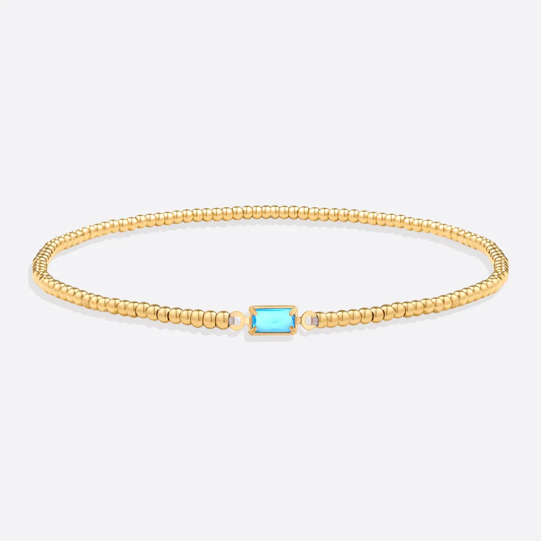 Gold Beaded Birthstone Bracelet