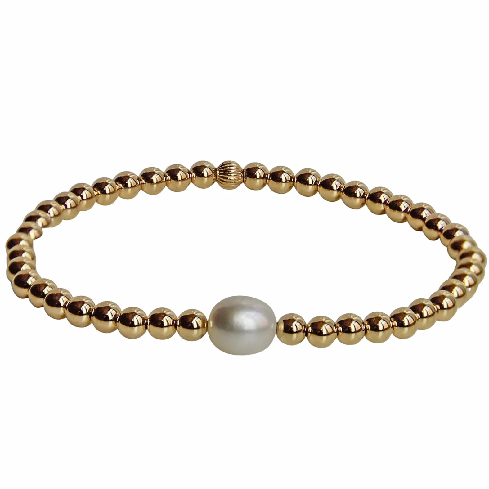 Gold Beaded Bracelet | Pearl