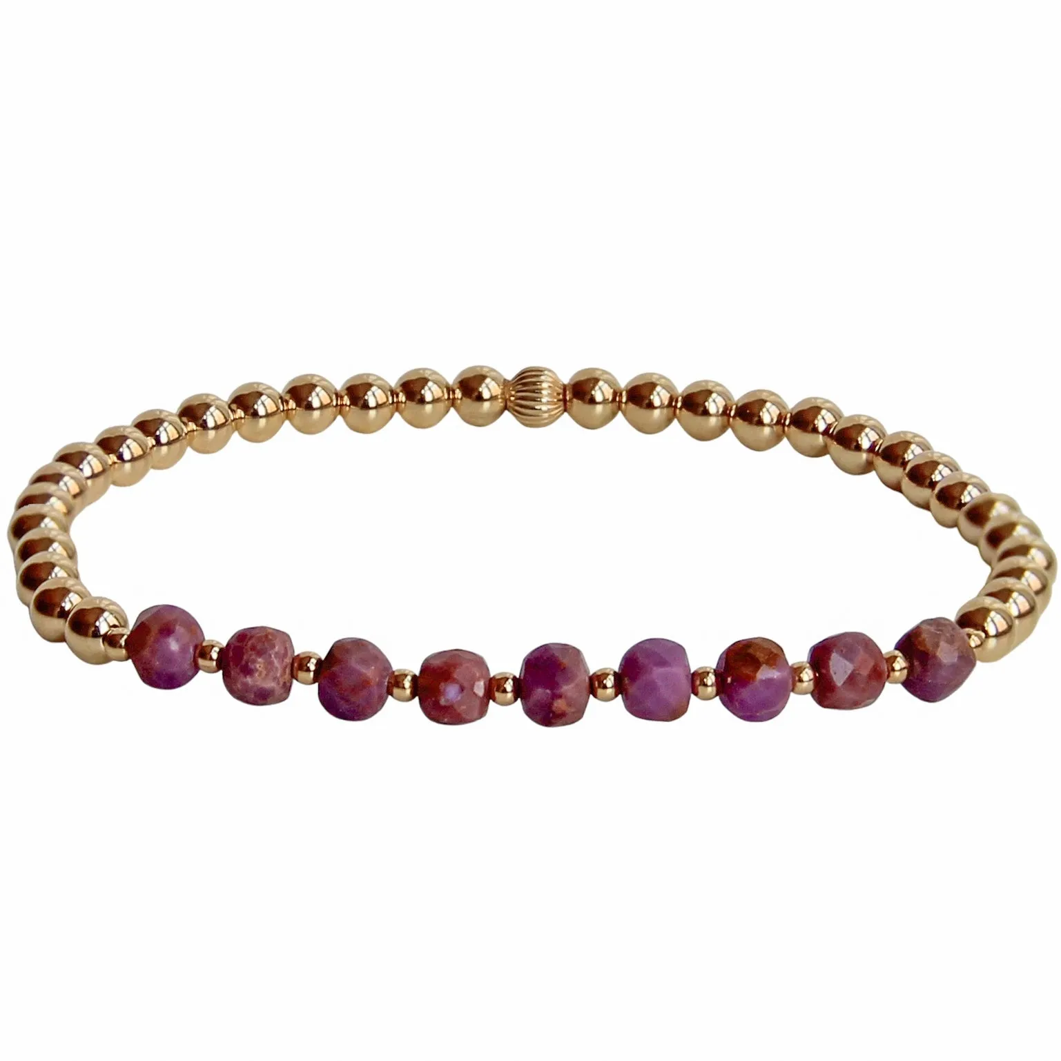 Gold Beaded Bracelet | Phosphosiderite