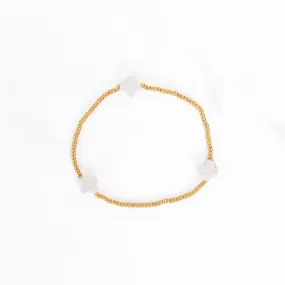 Gold Beaded White Cross Bracelet