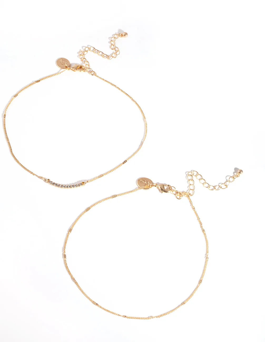 Gold Diamante Smile Choker Pack