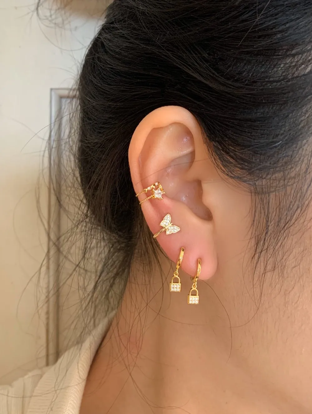 Gold Dipped Tiny Lock Hoops