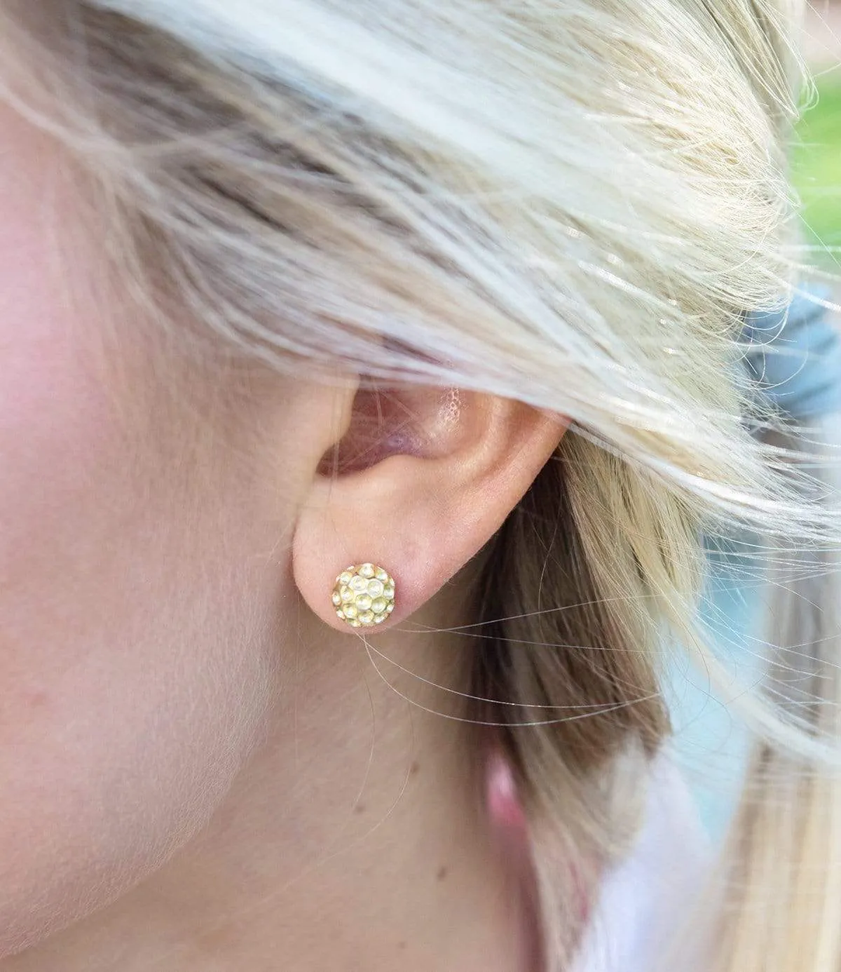 Gold Golf Ball Earrings