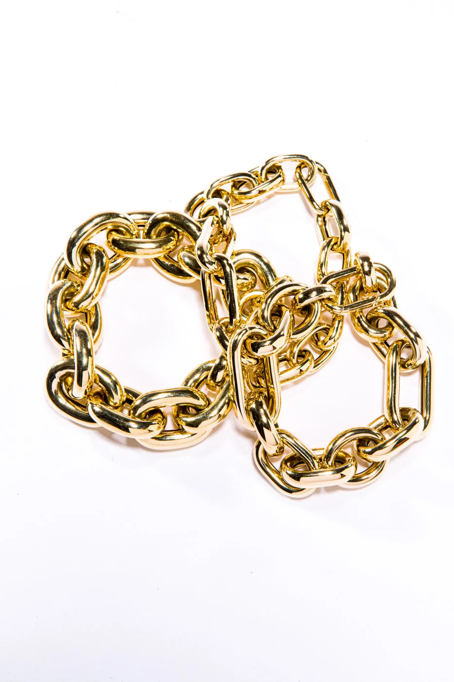 Gold Jumbo Mixed Oval Link Bracelet