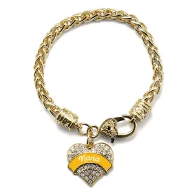 Gold Marigold Nana Pave Heart Charm Braided Bracelet