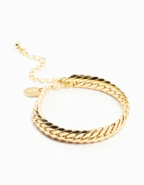 Gold Plated Herringbone T & O Bracelet