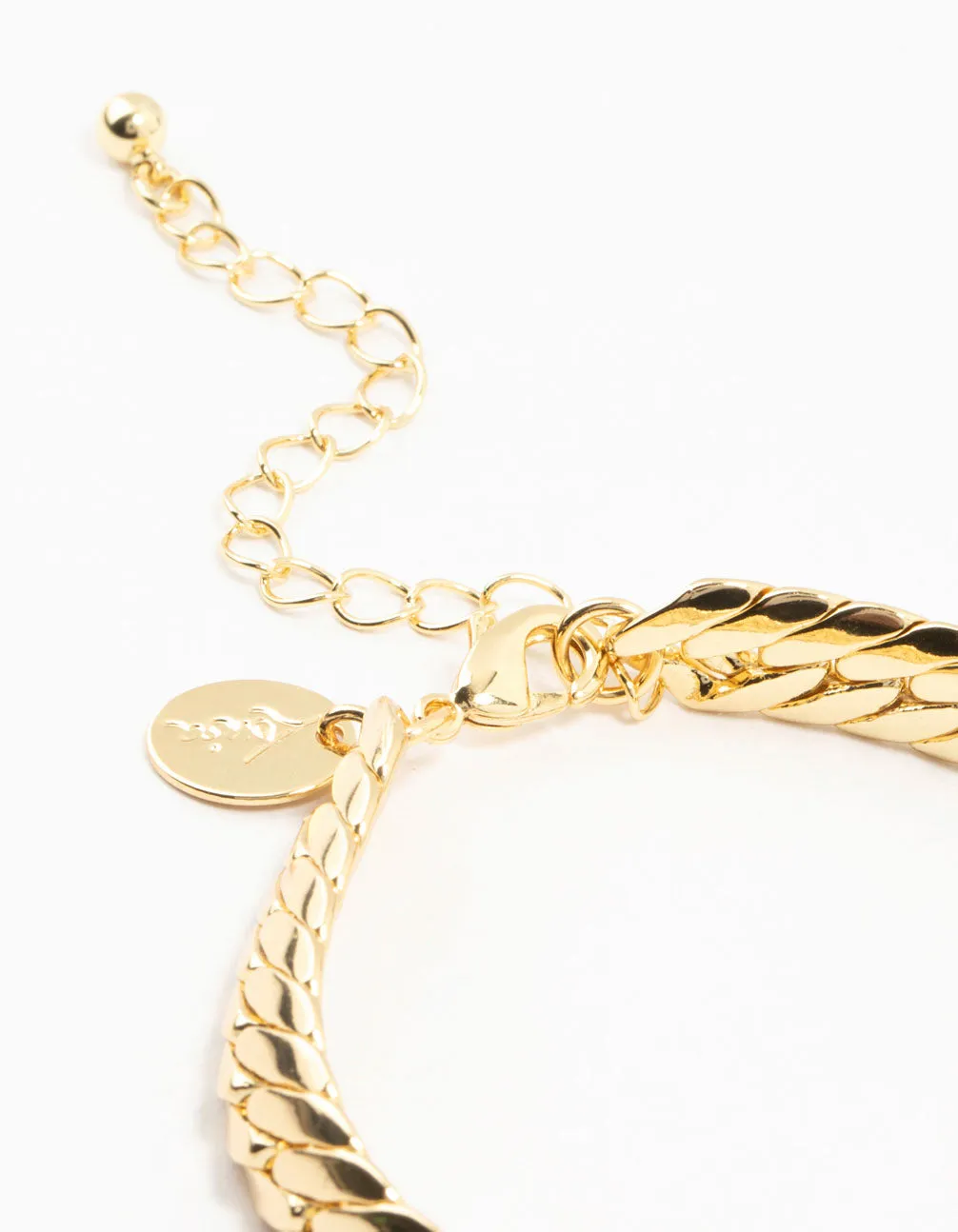 Gold Plated Herringbone T & O Bracelet