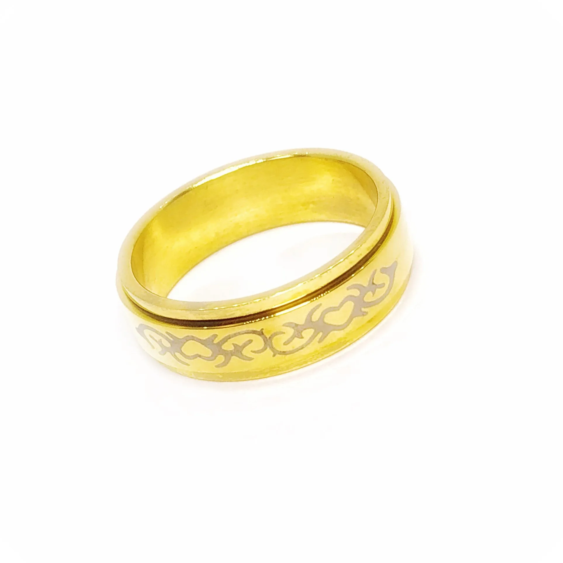 Gold Plated Stainless Steel Spinner Ring