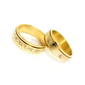 Gold Plated Stainless Steel Spinner Ring