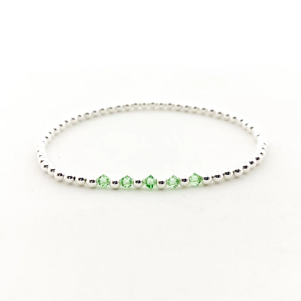 Gracie Beaded Birthstone Accented Bracelet | 3mm