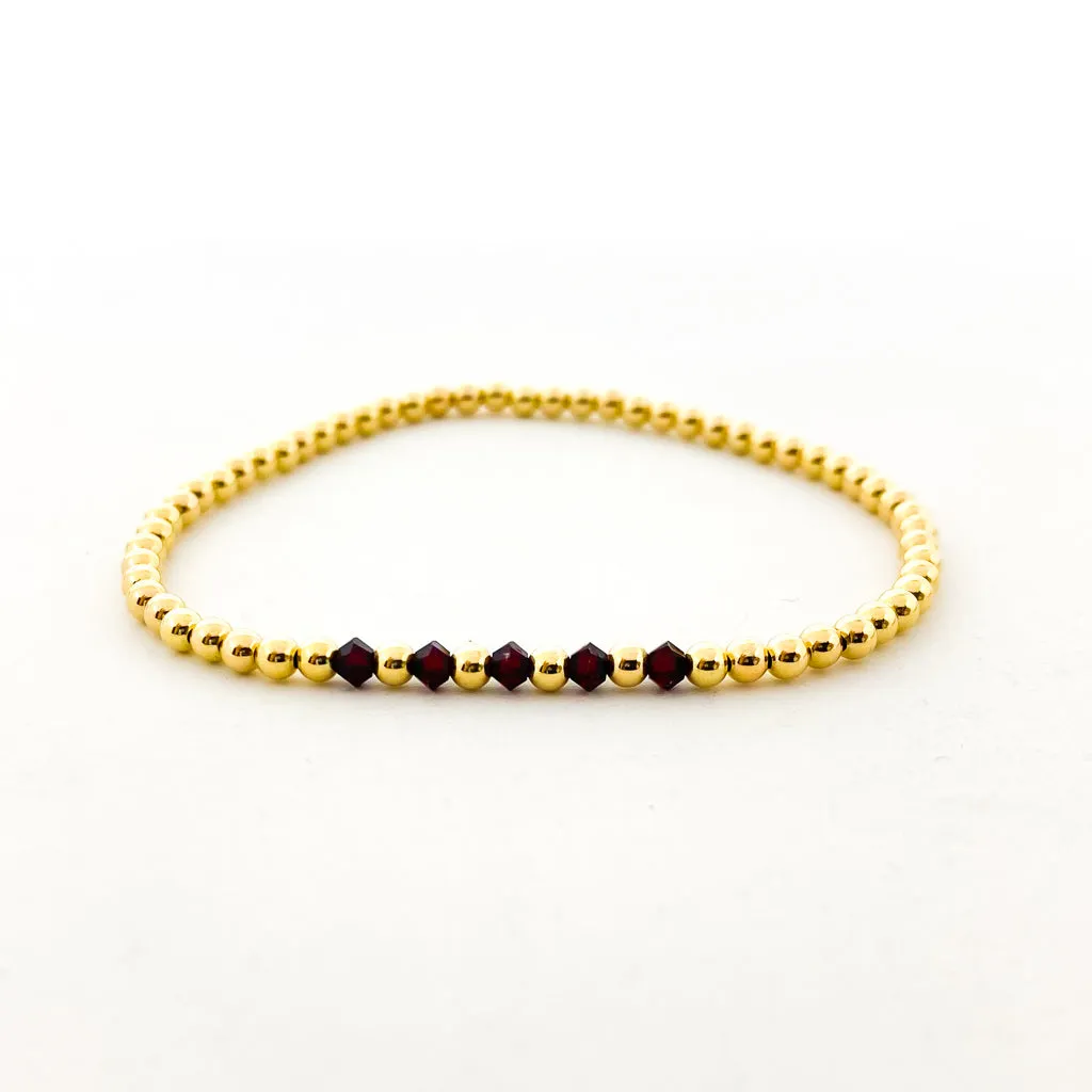 Gracie Beaded Birthstone Accented Bracelet | 3mm