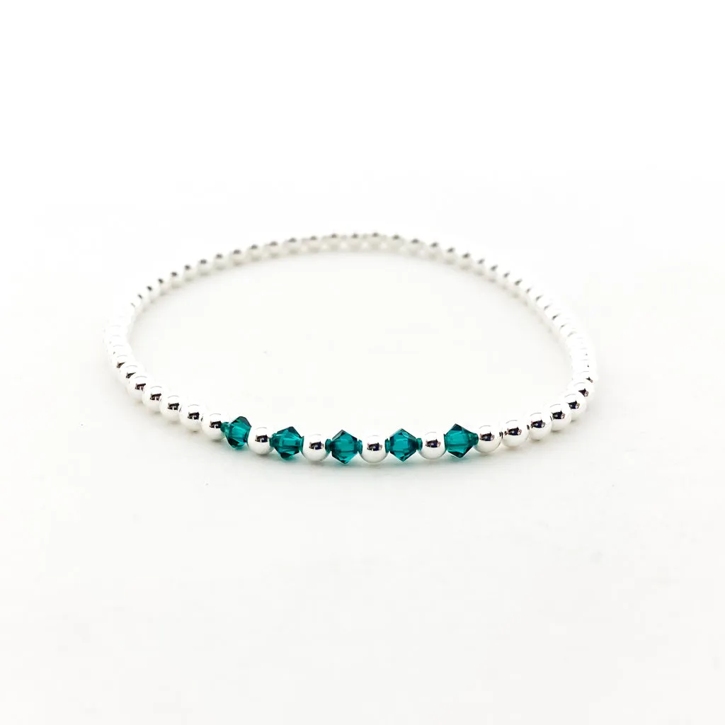 Gracie Beaded Birthstone Accented Bracelet | 3mm