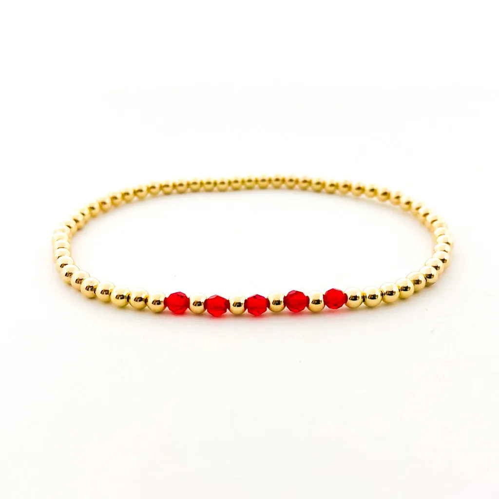 Gracie Beaded Birthstone Accented Bracelet | 3mm