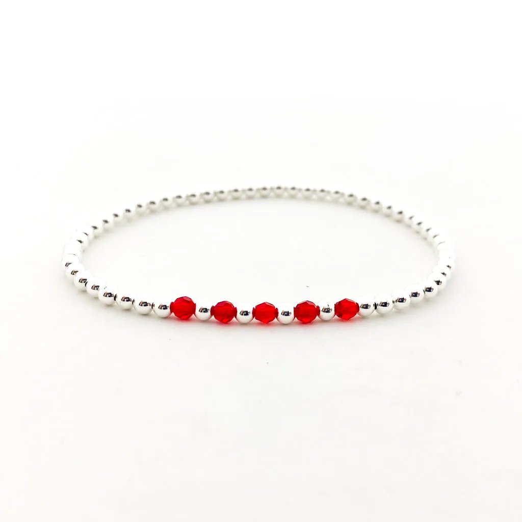 Gracie Beaded Birthstone Accented Bracelet | 3mm