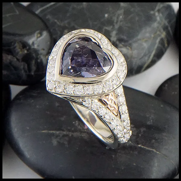 Gray Sapphire Heart Ring