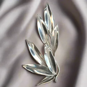 Greek Traditional Olive leaf brooch in Sterling silver (K-44)