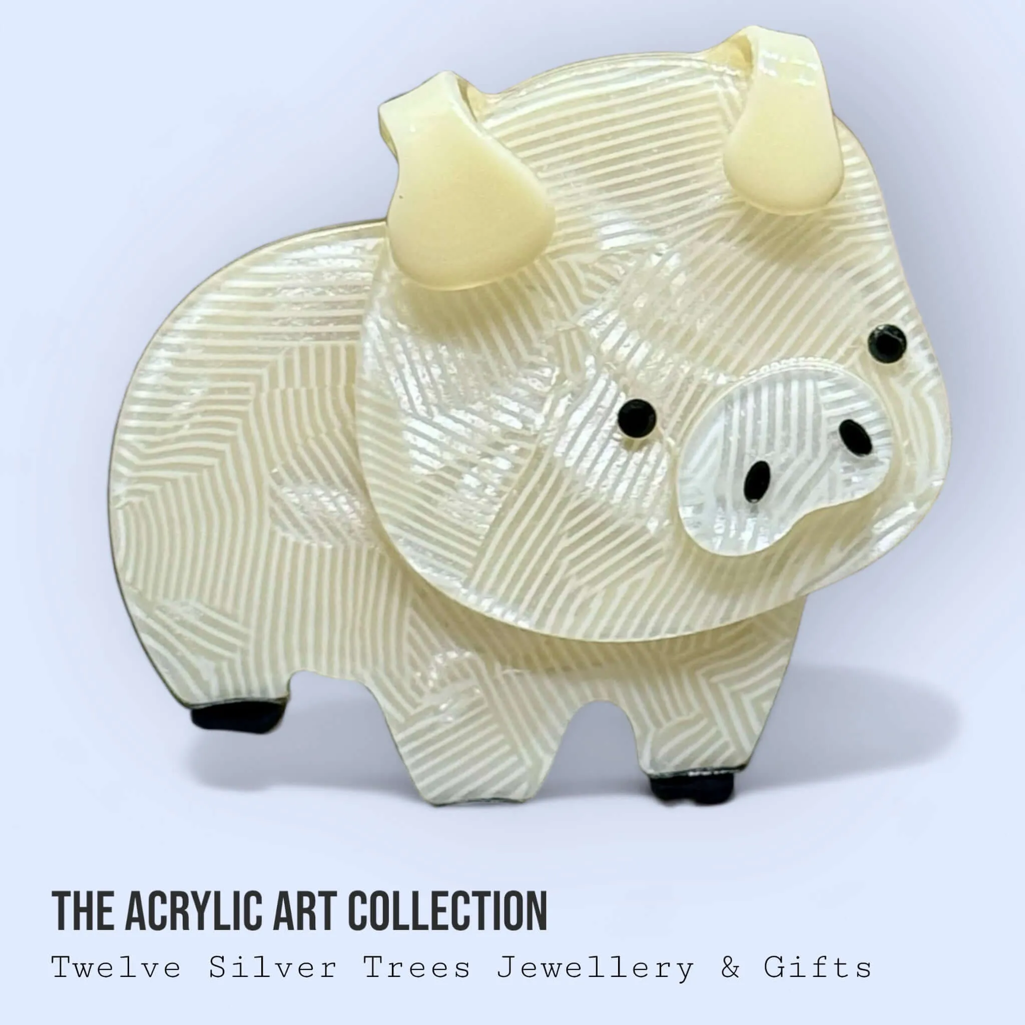 Handmade Acrylic Art Brooch - The Adorable Pig