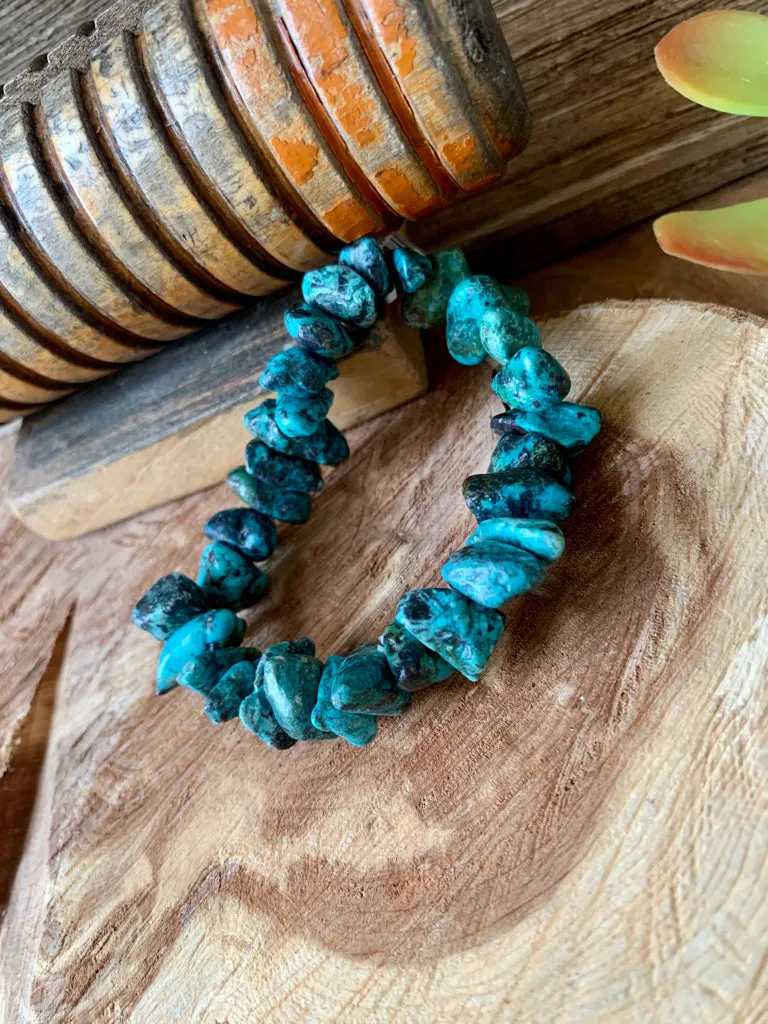 Handmade Natural Turquoise Strech Bracelet