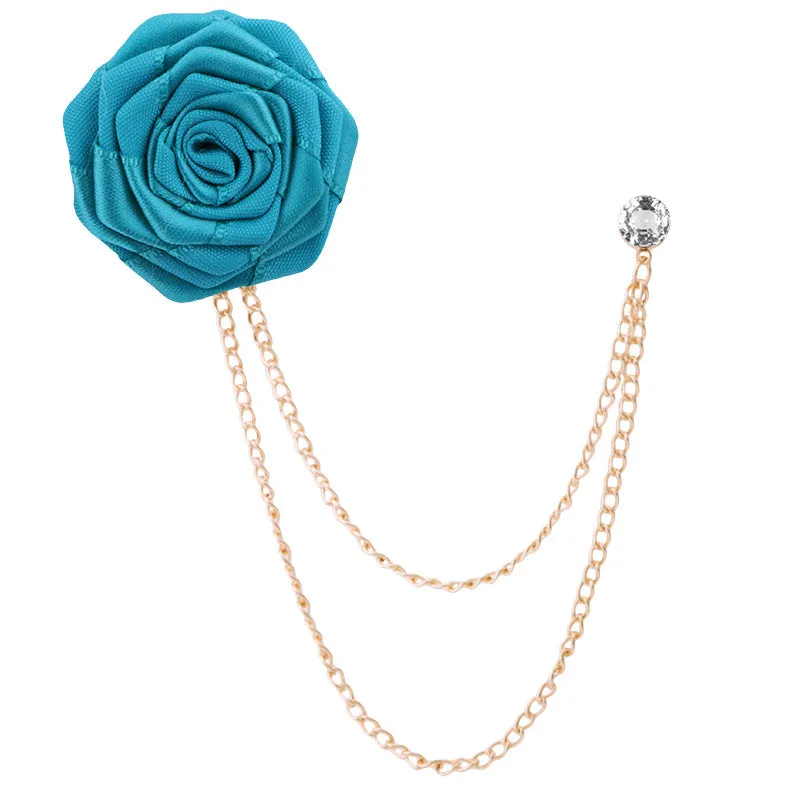 Handmade Rose Chain Brooch Perfect Wedding Gift for Grooms