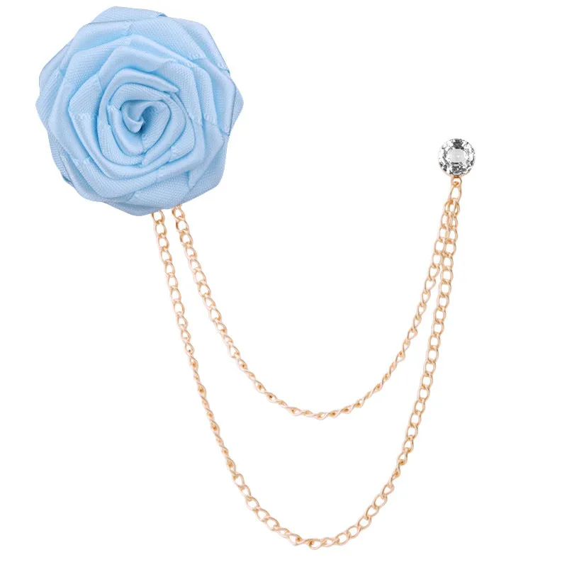 Handmade Rose Chain Brooch Perfect Wedding Gift for Grooms