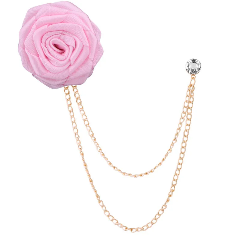 Handmade Rose Chain Brooch Perfect Wedding Gift for Grooms