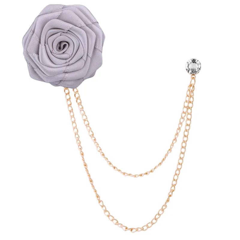 Handmade Rose Chain Brooch Perfect Wedding Gift for Grooms