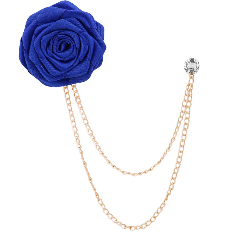 Handmade Rose Chain Brooch Perfect Wedding Gift for Grooms