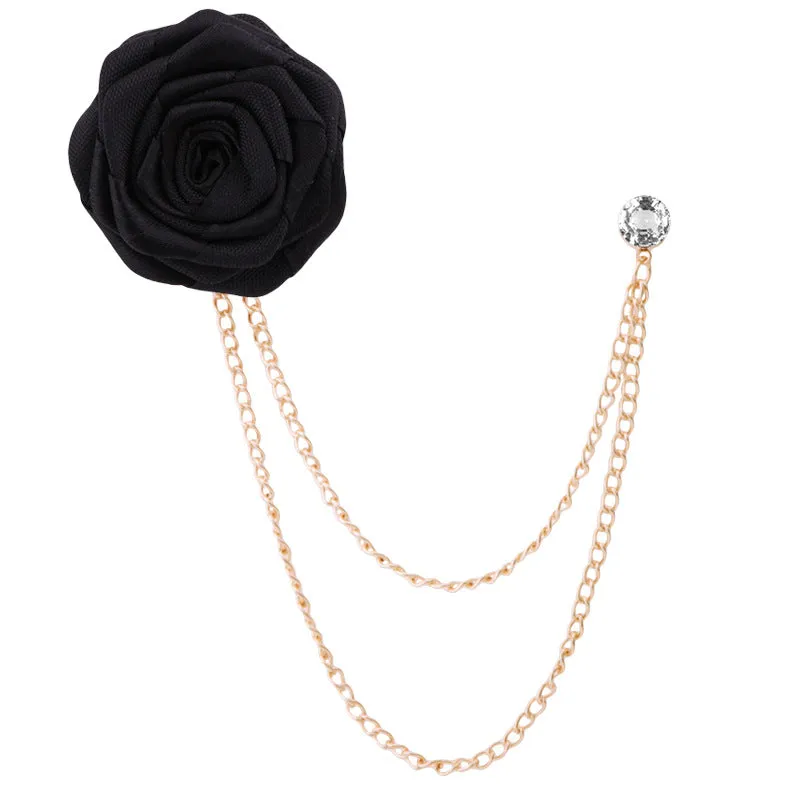 Handmade Rose Chain Brooch Perfect Wedding Gift for Grooms