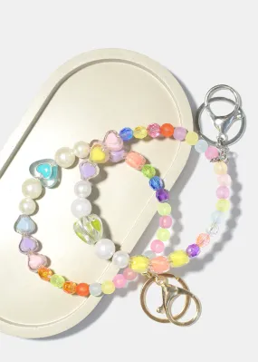 Heart & Bead Key Ring