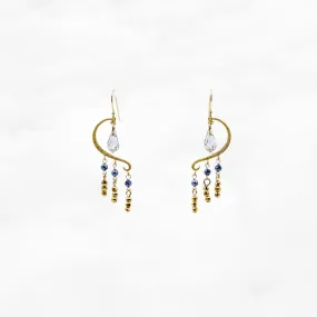 Heavenly Elegance Gold Grey Earrings