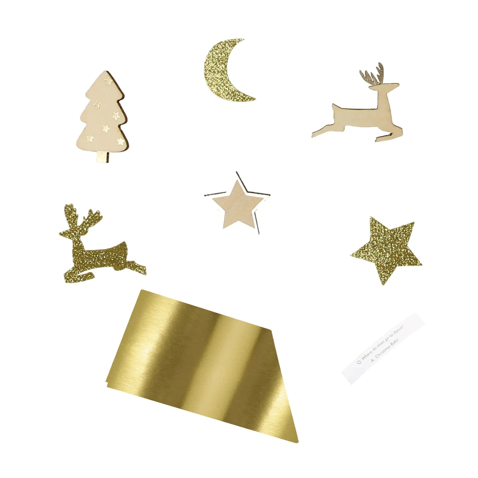 Holly Christmas Crackers, Set of 6 Meri Meri Holly Party Crackers, Includes Party Hat, Joke, and Pin