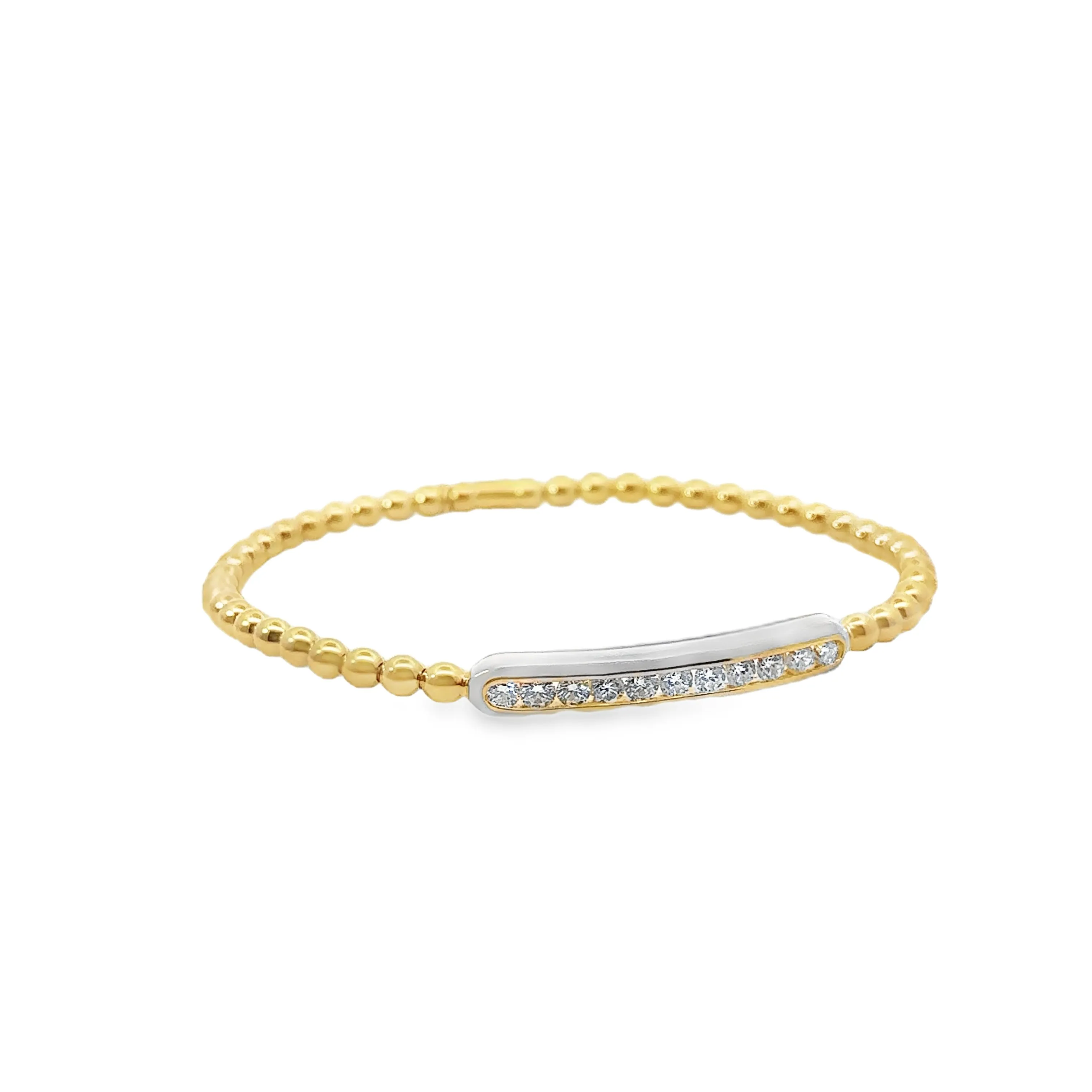 Hulchi Belluni Enamel Stretchy Diamond Bar Bracelet